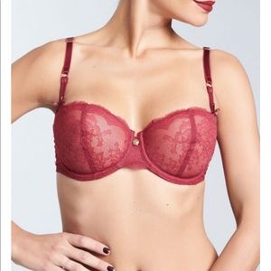 Chantelle presage 32B Bra NEW with tags burgundy